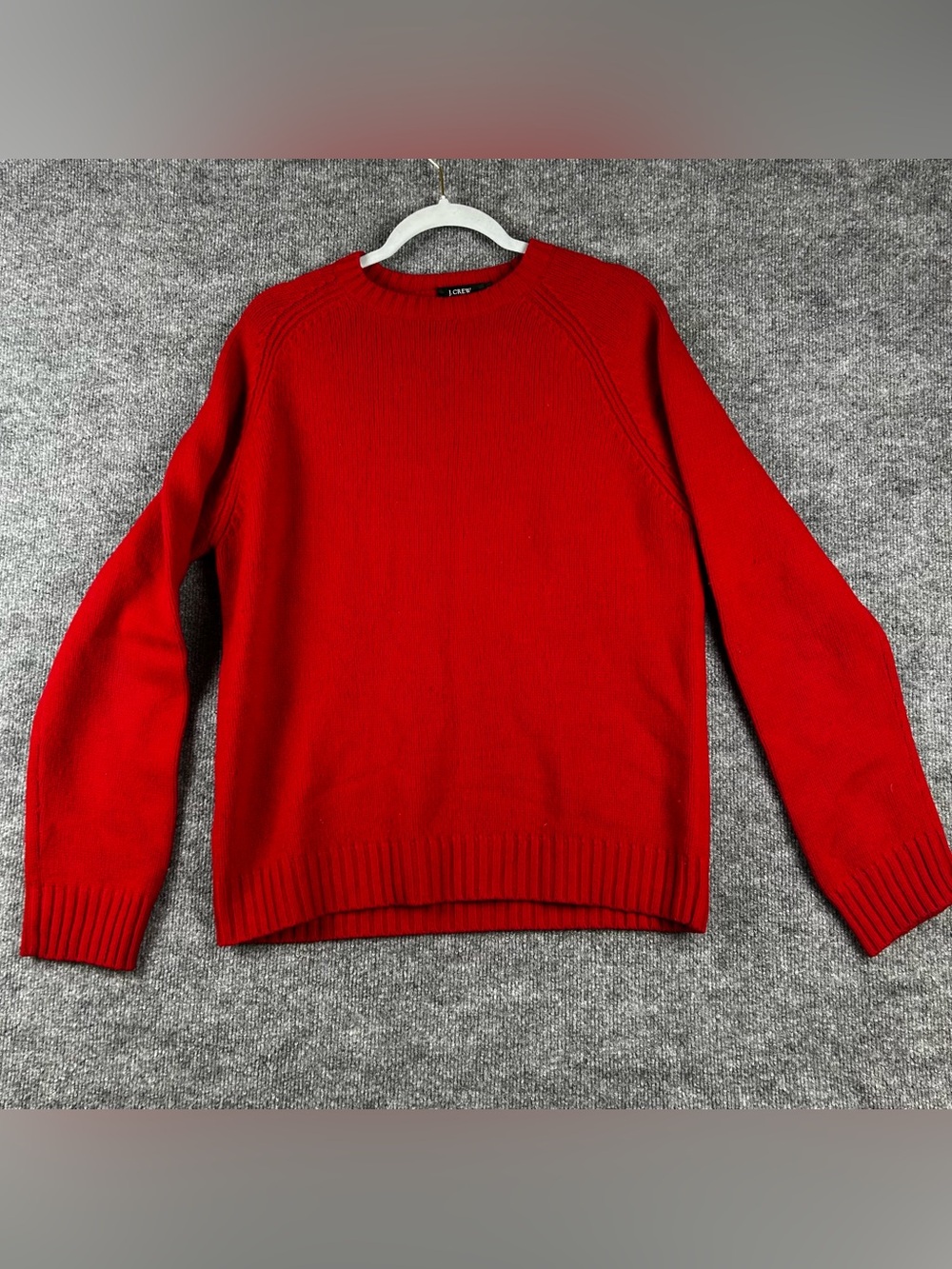 J. Crew 100% Lambswool Crewneck Sweater Red Old Money Preppy Size M